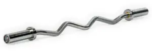 Showing a typical EZ Curlbar used for Gym Bar Bicep Curls