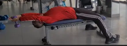 Showing the Bent Arm Pullover - a fabulous chest warmup exercise