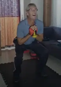 showing a sitll image from the goblet squat video - one of the best leg exercises
