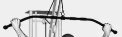 Showing pronated hand grip for the wide grip pull-down exercise