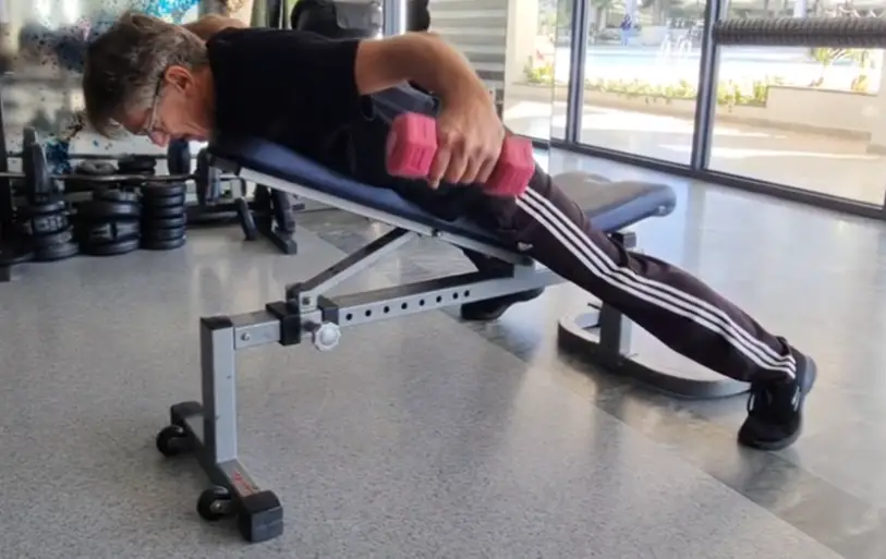 Showing the Incline Reverse Fly gym - a great Back Finisher exercise