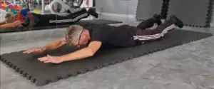 Showing a still image from my Prone Superman video - a Pilates exercise