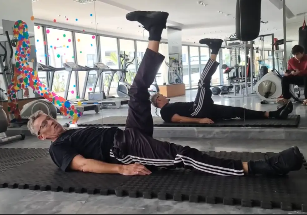 Showing the Raised Leg Ham - a stretch exercise for the hamstrings - a good compliment for the Shelf Ham Stretch and the sitting ham stretch