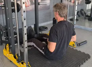 Shows a still image from my Seated Cable Row video - a gym exercise for the back - one of my key Back Lessons
