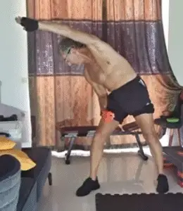Showing the Side Stretch exercise