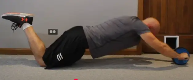 Showing the Ab Roller Wheel gym exercise