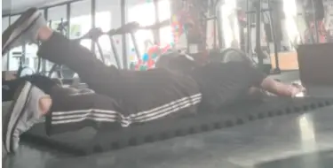Shows a still image from my Swimmer video - a great Pilates mat exercise for strengthening the lower back, core, and other areas