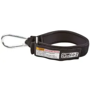 Carabiner Clip with ankle strap - often used for cable glute kickbacks