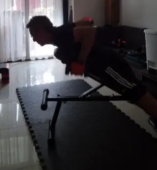 Shows a still image from my Chest Supported Dumbbell row video